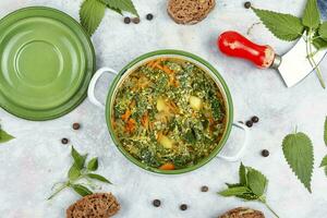 Healthy green soup. photo