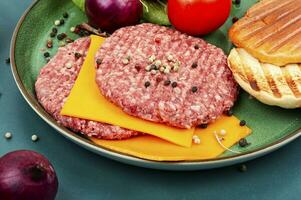 Set for cooking burgers. photo