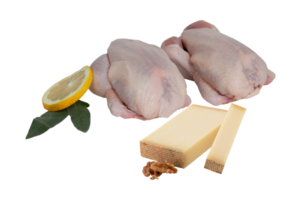 frisch Hähnchen und Käse und Butter Schnitt aus isoliert transparent Hintergrund png