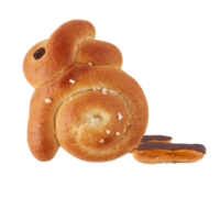 Rabbit shaped bread cut out isolated transparent background png