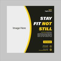 Vector gym fit banner ad design
