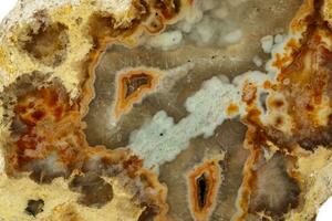 Macro stone Agate mineral on white background photo