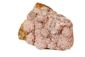 Macro stone cobalt calcite mineral on white background photo
