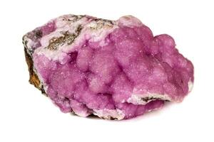 Macro stone cobalt calcite mineral on white background photo