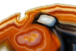 Macro stone Agate mineral on white background photo