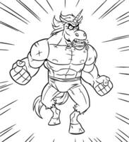 Unicorn Rage Line Art vector