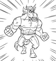 Unicorn Rage Line Art vector