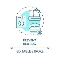 2D editable blue prevent bed bug icon, monochromatic isolated vector, integrated pest management thin line illustration. vector