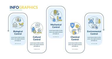 2D integrated pest management vector infographics template with linear icons, data visualization with 5 steps, process timeline chart.