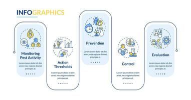 2D integrated pest management vector infographics template with thin line icons, data visualization with 5 steps, process timeline chart.