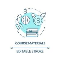 2D editable course materials blue thin line icon concept, isolated vector, illustration representing athletic scholarship. vector