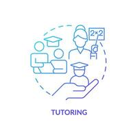 2D gradient tutoring icon, simple vector, thin line illustration representing learning theories. vector