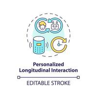 2D editable thin line icon personalized longitudinal interaction concept, isolated vector, multicolor illustration representing arena. vector