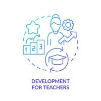 2D gradient development for teachers icon, simple vector, thin line illustration representing learning theories. vector