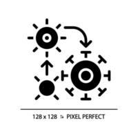 2d píxel Perfecto glifo estilo bacterias crecimiento icono, aislado vector, sencillo silueta ilustración representando bacterias vector