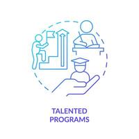 2D gradient talented programs icon, simple vector, thin line illustration representing learning theories. vector