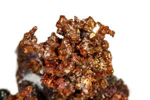Macro mineral stone Copper on white background photo