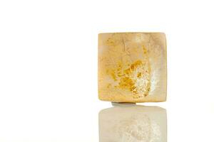 macro mineral stone Perlmutter on a white background photo