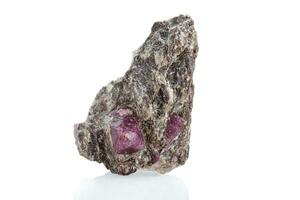 macro mineral stone ruby on a white background photo