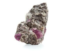 macro mineral stone ruby on a white background photo