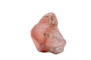 macro mineral Roca cuarzo rosado en un blanco antecedentes foto