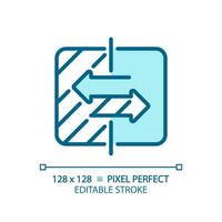2D pixel perfect editable blue choice icon, isolated vector, thin line illustration representing comparisons. vector
