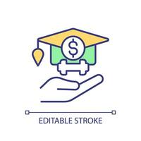 2D editable apply and follow up icon representing athletic scholarship, isolated vector, multicolor thin line illustration. vector