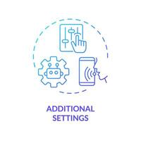 2D additional settings thin line gradient icon concept, isolated vector, blue illustration representing voice assistant. vector