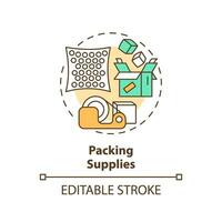 2D editable packing supplies icon representing moving service, simple isolated vector, multicolor thin line illustration. vector