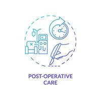 2D gradient post operative care icon, simple isolated vector, medical tourism thin line illustration. vector