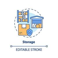 2D editable storage icon representing moving service, simple isolated vector, multicolor thin line illustration. vector