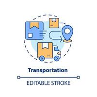 2D editable transportation icon representing moving service, simple isolated vector, multicolor thin line illustration. vector