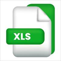 Xls file format icon. Isometric illustration of xls file vector. XLS file format of 3D illustration. Files format and document concept vector