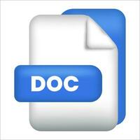 DOC file format icon. A creative design icon of bmp file format. DOC File Extension Modern 3D Design vector