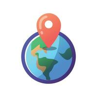 Location illustration. Geolocation icon. Location on planet earth vector