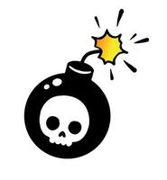 Illustration of a lit bomb with a skull on it vector