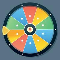 A simple wheel of fortune with colorful segments vector