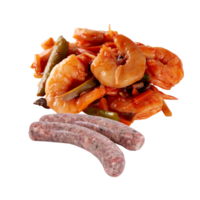 Sausage and Shrimp Salad cut out isolated transparent background png