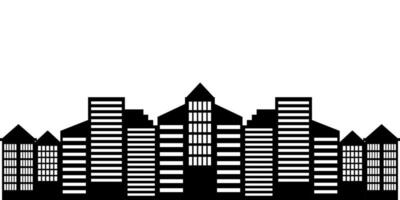 City landscape silhouette vector. City buildings flat illustration vector