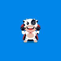 Cute cow Dracula horror cartoon vector