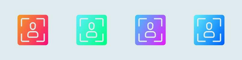 Audience solid icon in gradient colors. Person signs vector illustration.