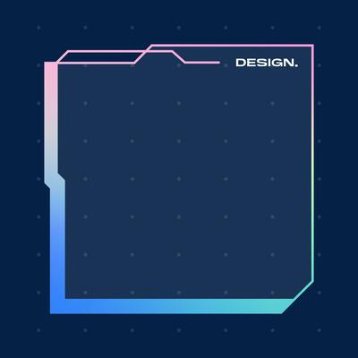 Futuristic square gradient background. Pop up window vector illustration.