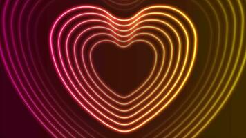 neon raggiante laser cuore forma video animazione