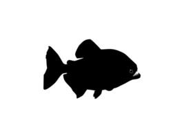 Piranha Fish Silhouette, can use for Logo Gram, Website, Art Illustration, Pictogram, Icon or Graphic Design Element. Vector Illustration