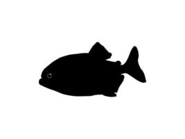 Piranha Fish Silhouette, can use for Logo Gram, Website, Art Illustration, Pictogram, Icon or Graphic Design Element. Vector Illustration