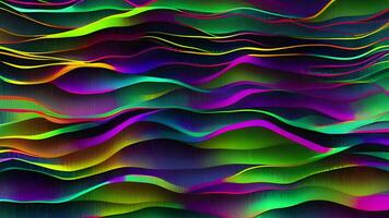 AI generated Abstract wavy liquid background animation, Abstract neon colors geometric wavy  background video