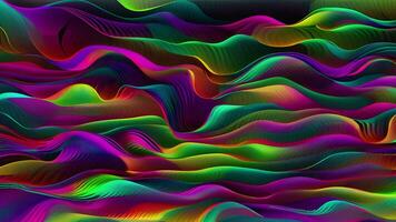 AI generated Abstract wavy liquid background animation, Abstract neon colors geometric wavy  background video