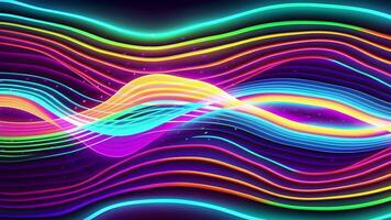 ai generato astratto ondulato liquido sfondo animazione, astratto neon colori geometrico ondulato sfondo video