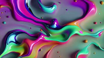 AI generated Abstract wavy liquid background animation, Abstract neon colors geometric wavy  background video