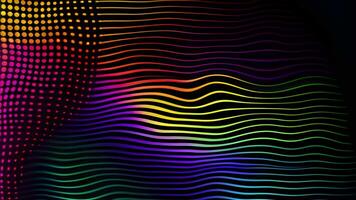 ai gegenereerd abstract golvend vloeistof achtergrond animatie, abstract neon kleuren meetkundig golvend achtergrond video